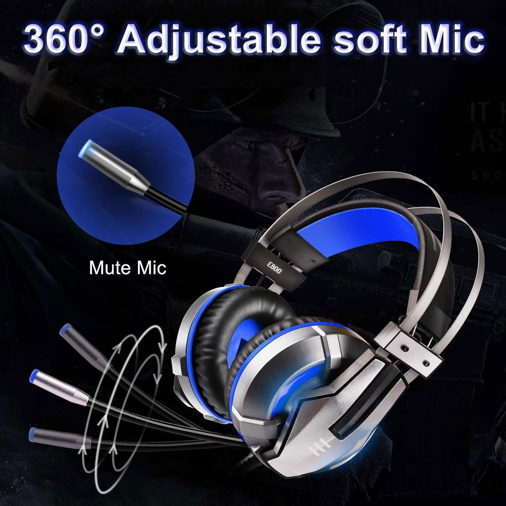 Wired Gaming Headset with Retractable Mic for PS4, PC & Xbox