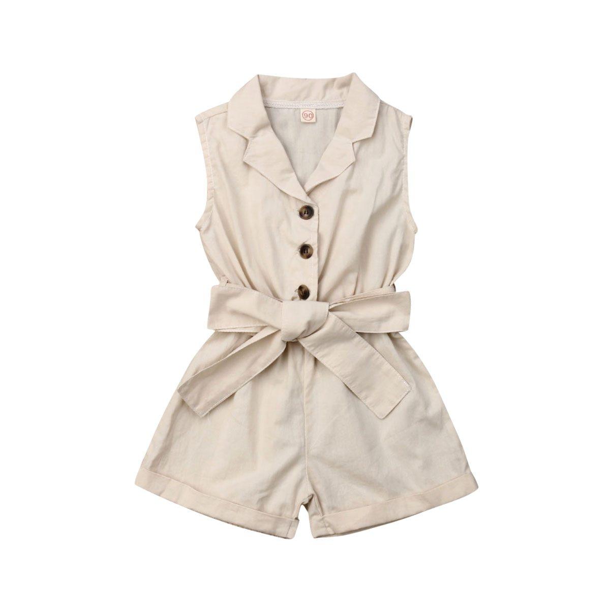 Elegant Sleeveless Summer Jumpsuit Romper for Girls, 1-6 Years