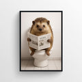 Hedgehog Animal Bathroom Toilet Poster