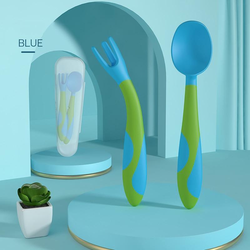 Bendable Silicone Baby Training Spoon for Self-Feeding Toddlers