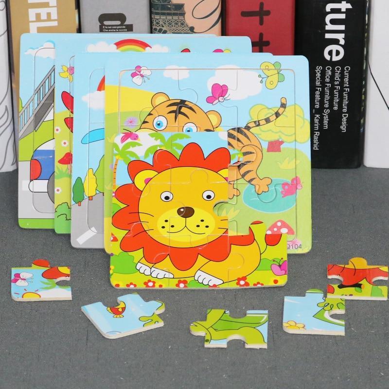 Wooden 3D Mosaic Animal Puzzle Educational Kids Toy Small Square