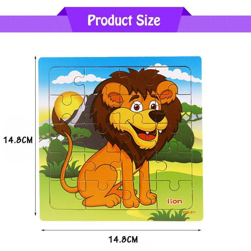 Wooden Animal Puzzle for Toddlers - Educational Early Learning Toy