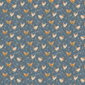 Henrietta Removable Wallpaper in White, Blue-Grey, Orange and Green