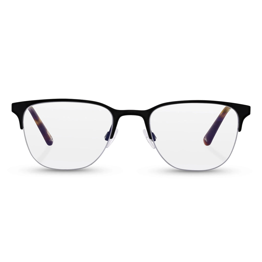Hewitt blue light blocking glasses featuring a classic dark brown frame.