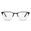 Hewitt blue light blocking glasses featuring a sleek matte black frame
