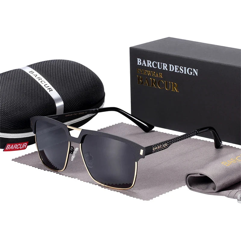 Polarized Square Stainless Steel Sunglasses UV400 Sport