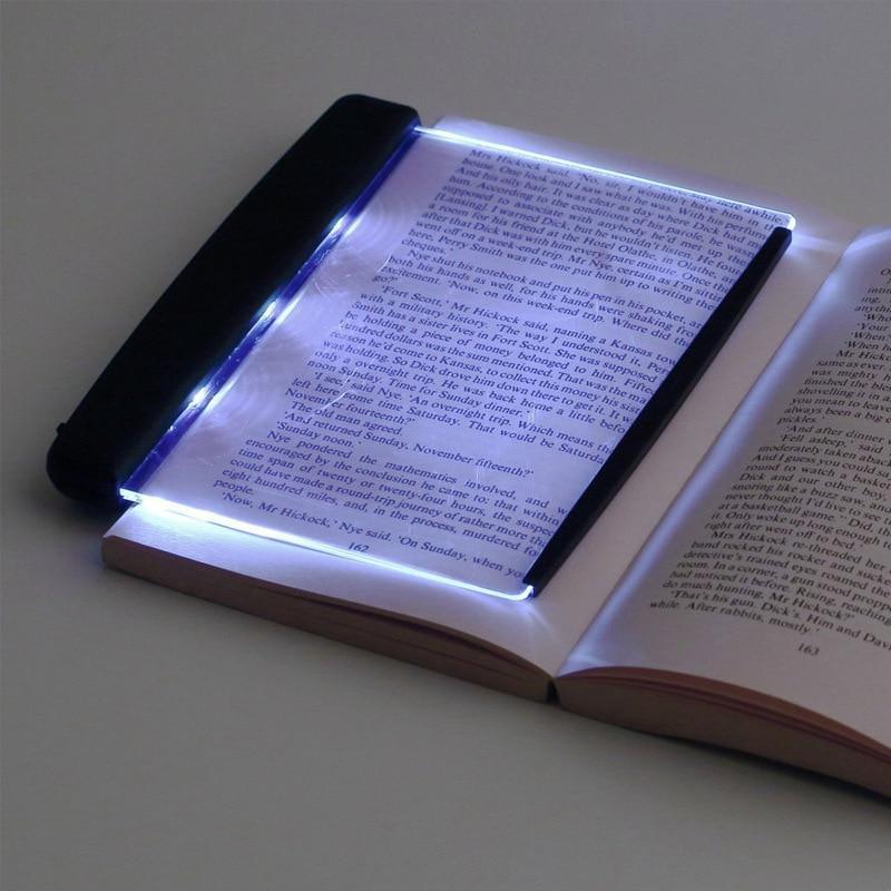Minimalist flat transparent LED reading light panel for books