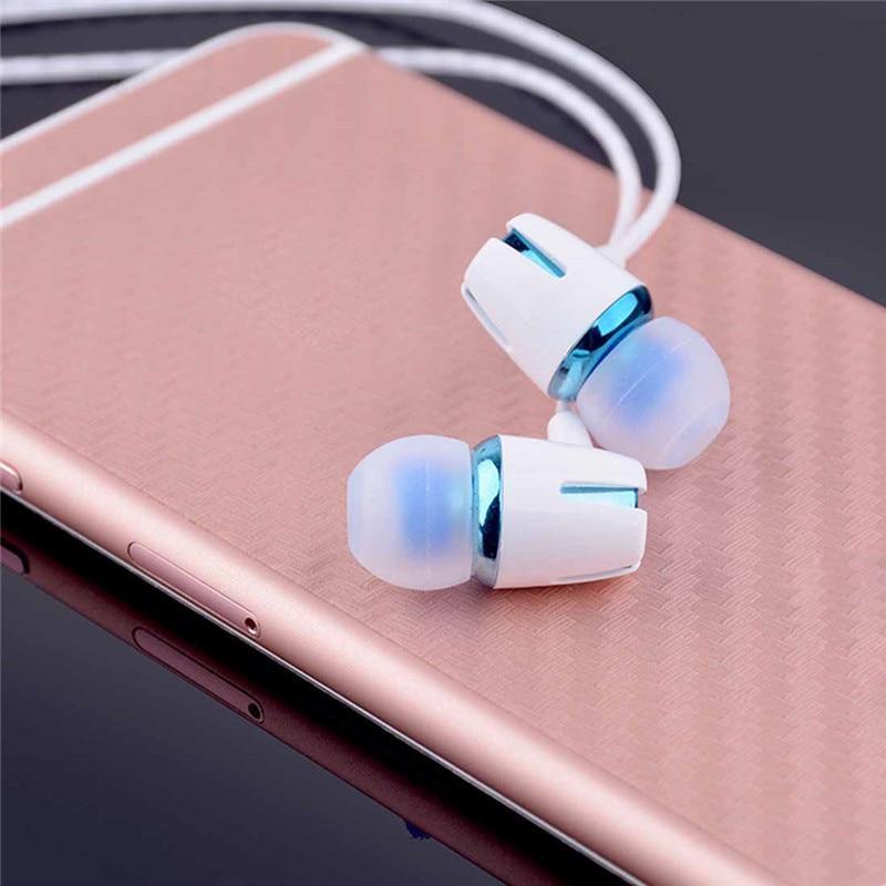 Wired Headphones with Mic & Volume Control - White, Gold, Blue