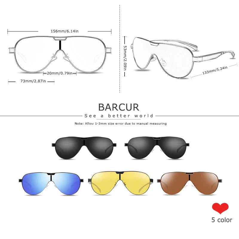 Special-Shaped Polarized Men's Sunglasses with Steel Frame