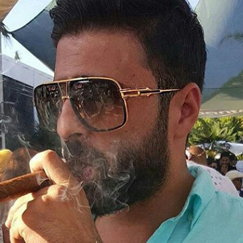 Oversized Square Gold Frame Luxury Driving Sunglasses