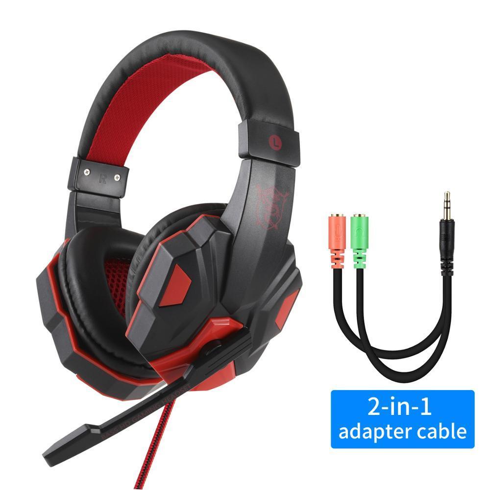 LED Bass Stereo Gaming Headset with Mic for PC & Console