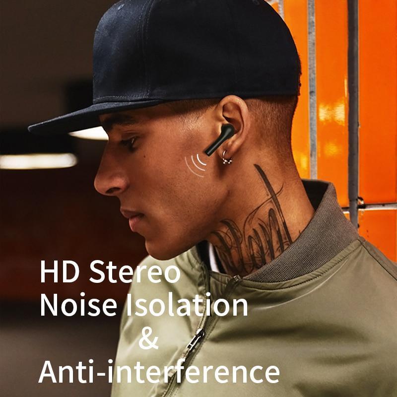 Wireless Bluetooth 5.0 Earbuds with Touch Control and Mic, Black