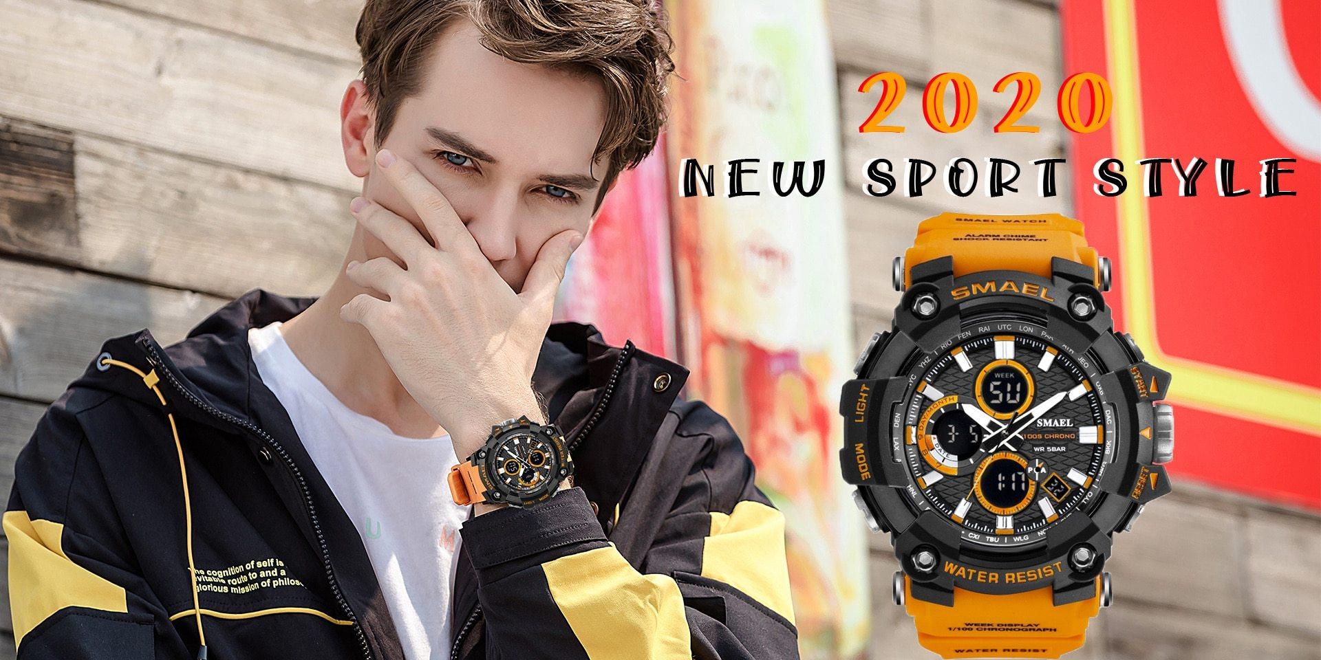 Dual Display Military Sports Watch Waterproof 50M Digital Analog