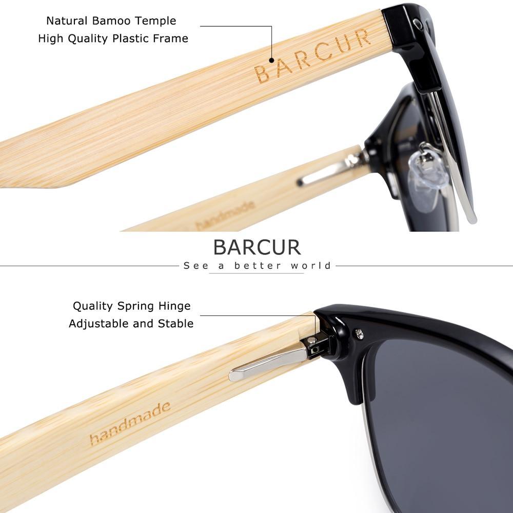 Handmade Bamboo Polarized Sunglasses with UV400 Protection