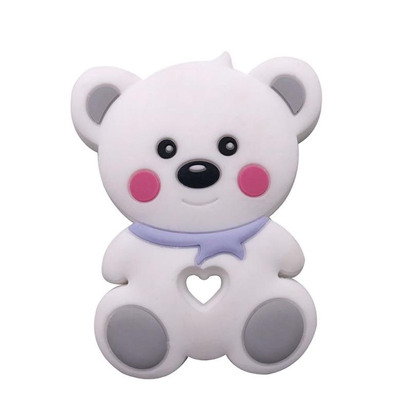 Safe, food-grade silicone animal teether in fox and koala shapes for teething babies