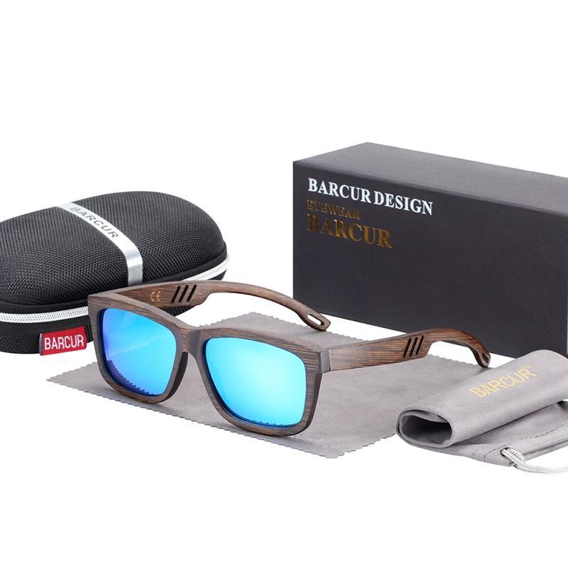 Elegant Square Bamboo Wood Sunglasses Polarized UV400 Vintage Style