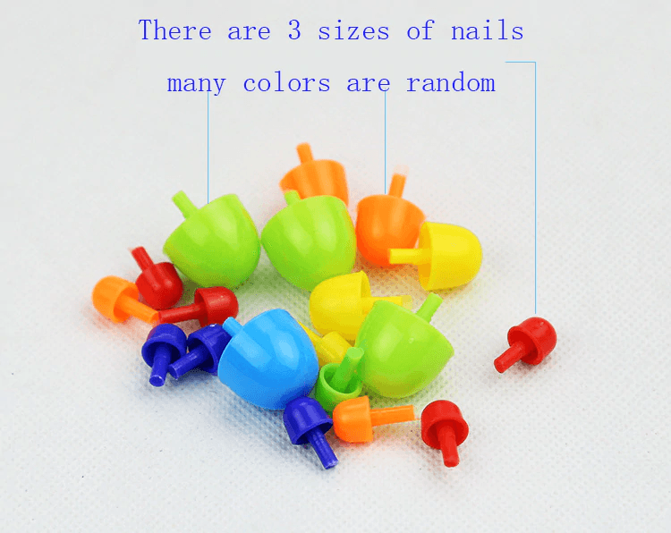 296pc Mushroom Nail 3D Pegboard Puzzle Educational Toy for Kids