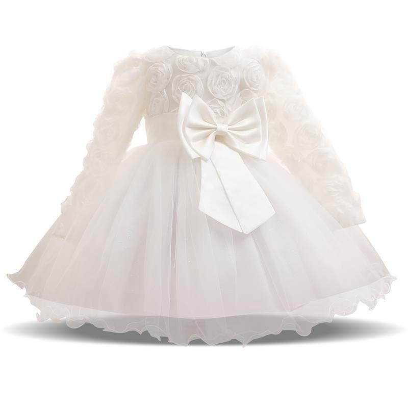 White Tulle Christening Gown First Birthday Party Ball Gown