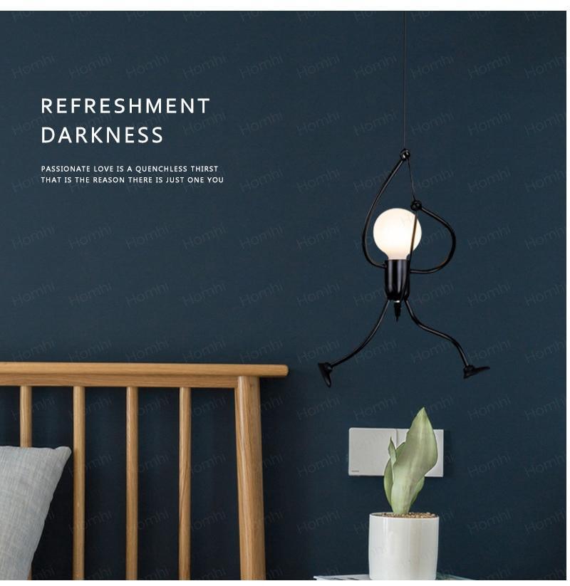 Industrial Climbing Man Pendant Light for Modern Kids Rooms