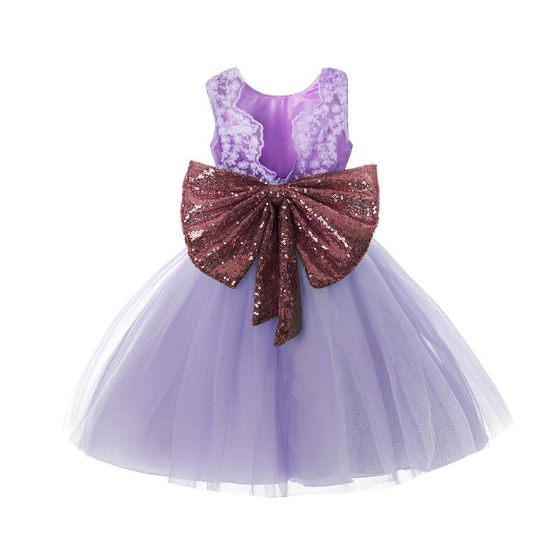 Glamorous Pink Princess Backless Dress with Gold Bow
