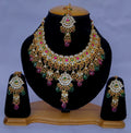 Exquisite gold-plated Kundan stone jewelry set for formal wear