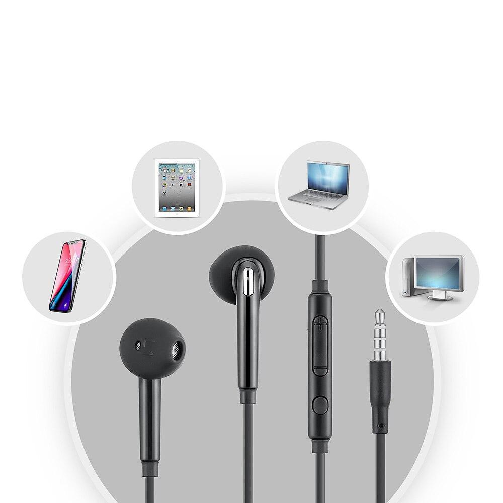 Sport Stereo Wired Earphones 3.5mm Jack - Black