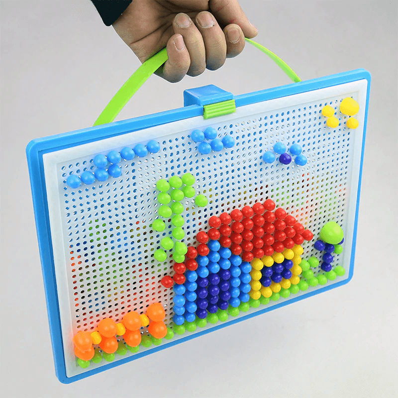 296pc Mushroom Nail 3D Pegboard Puzzle Educational Toy for Kids
