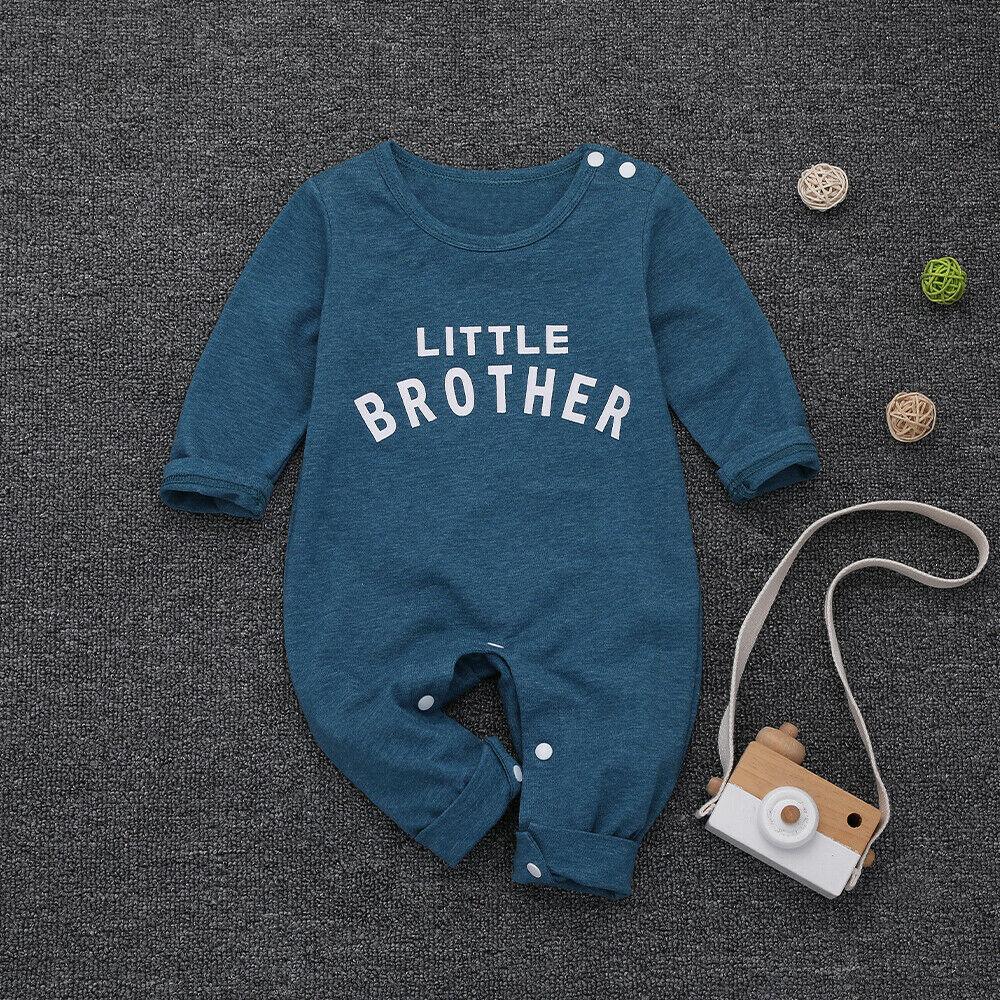 Infant Little Brother Knit Long Sleeve Romper - Comfy Casual Jumpsuit