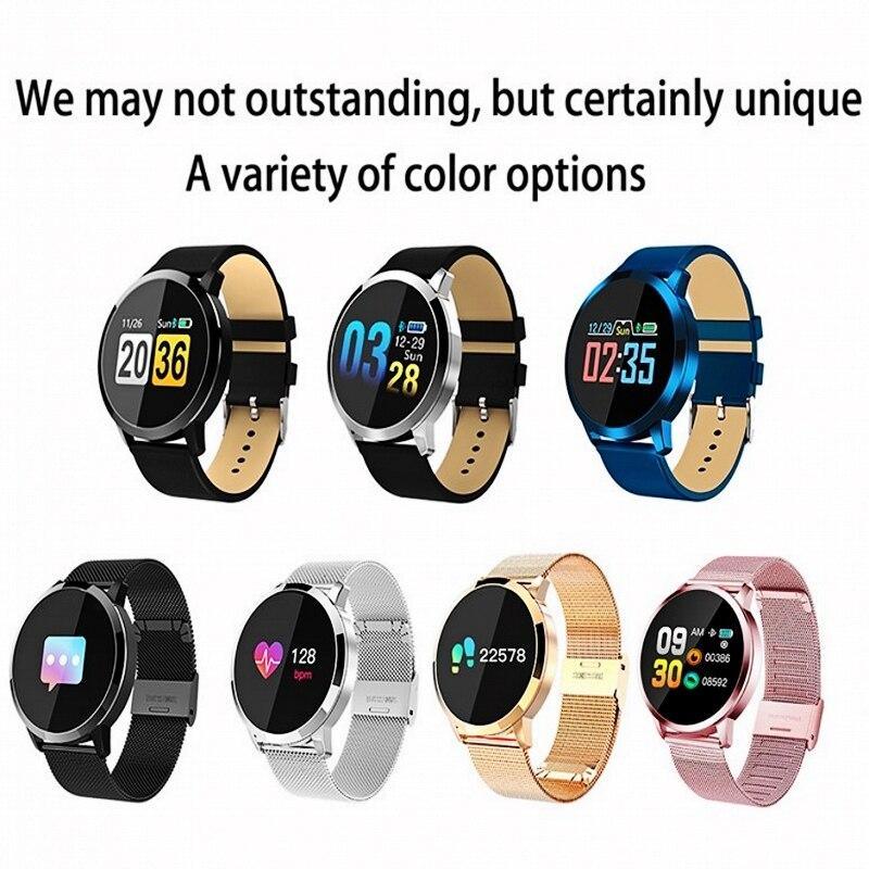 Q8 LED Bluetooth Fitness Smartwatch with Stainless Steel Band