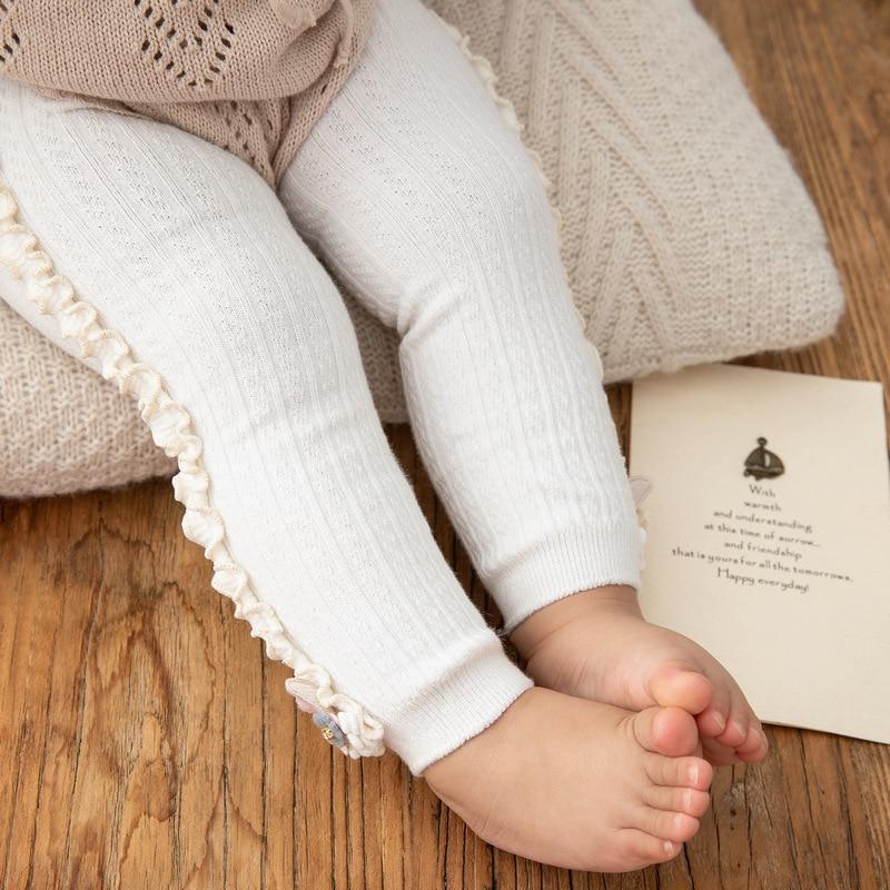 Baby Girls Cute Rabbit Knit Leggings - Soft Skinny Trousers