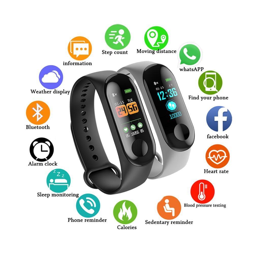Unisex sporty minimalist Bluetooth smartwatch in black and red