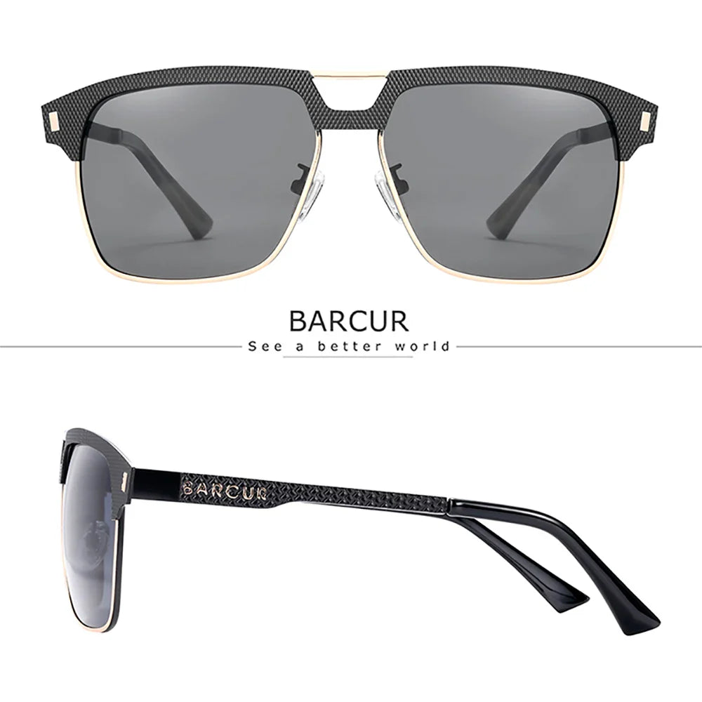 Polarized Square Stainless Steel Sunglasses UV400 Sport