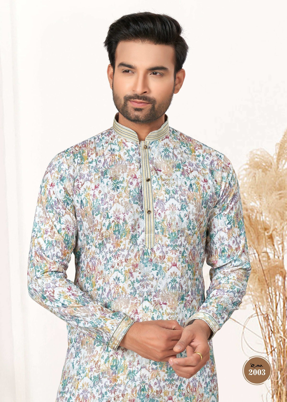 Multicolor Cotton Printed Kurta Pyjama Set for Boys