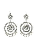 White Kundan circle earrings featuring a elegant stone setting