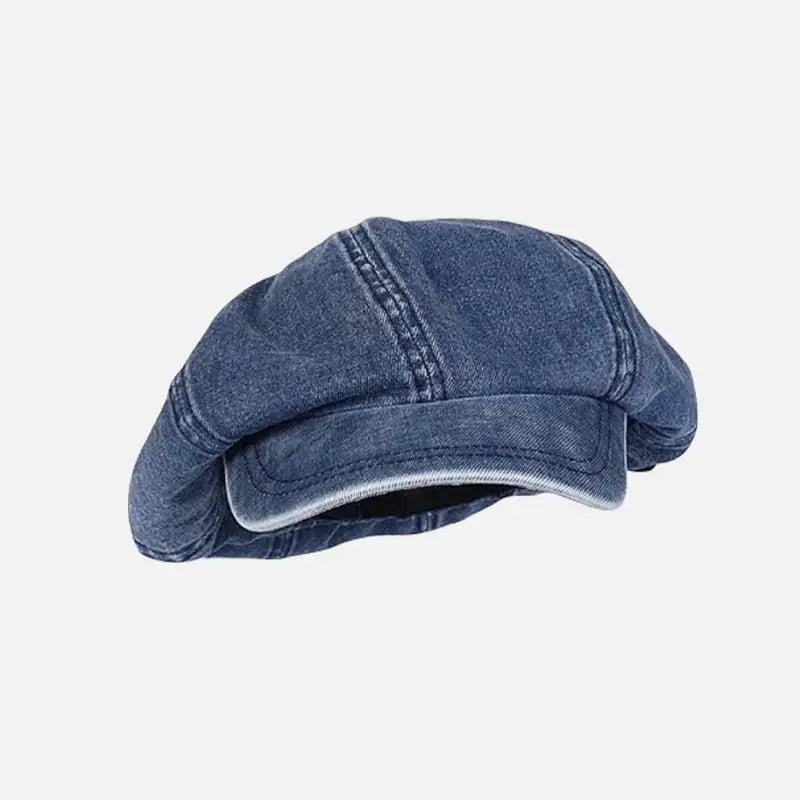 Retro Denim Octagonal Sun Protection Painter Hat