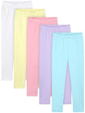 Resinta 5 Packs Toddler and Baby Girls Leggings Pants Full Length Cotton Basic Leggings Stretchy Soft Leggings Tights Pants
