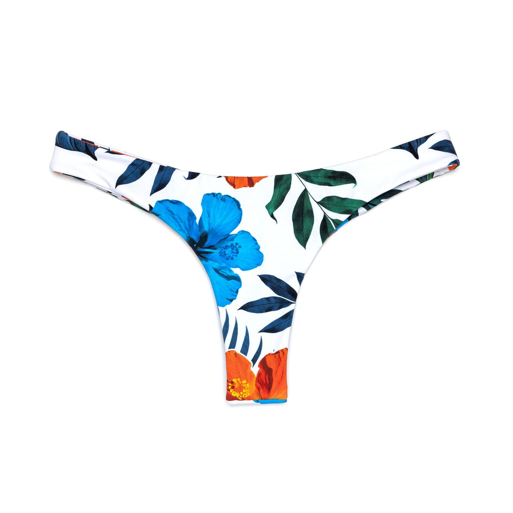 Hibiscus Honey Kai Bottom floral print bikini with scrunched back