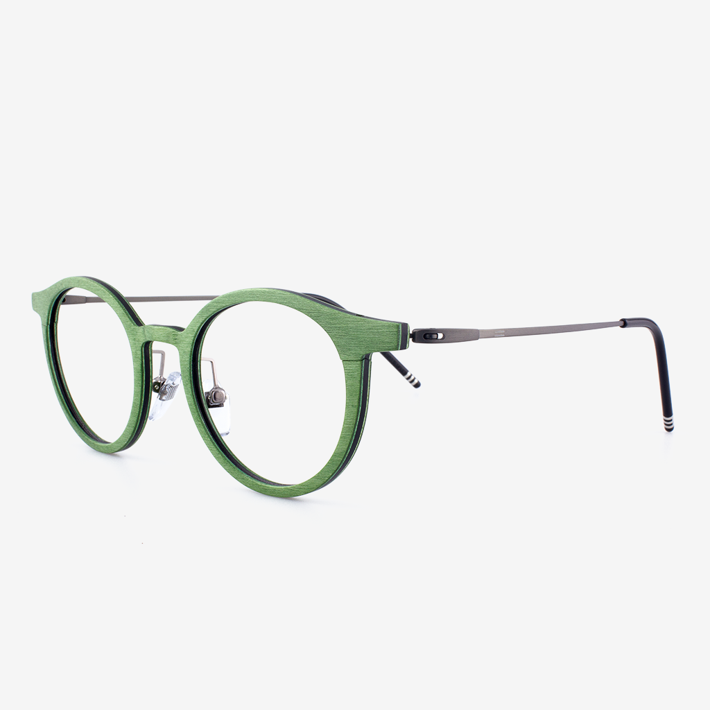 Highland Titanium and Wood Rounded Modern Heritage Eyeglasses