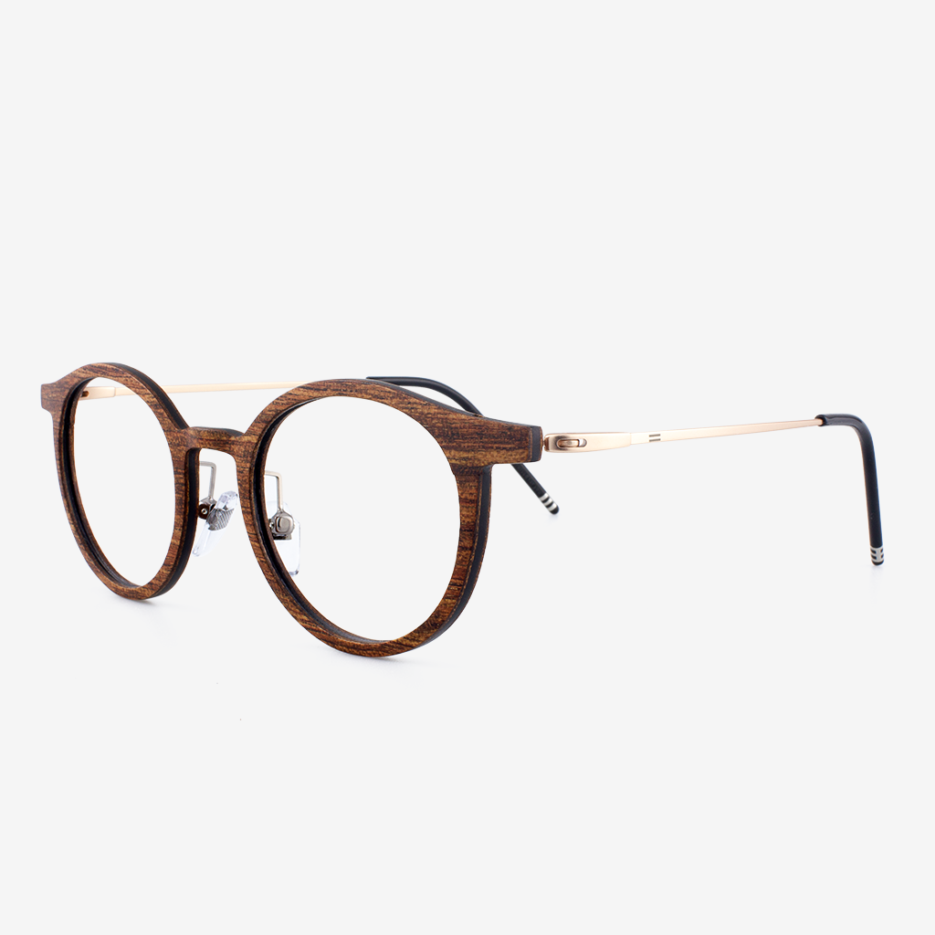 Highland Titanium and Wood Rounded Modern Heritage Eyeglasses