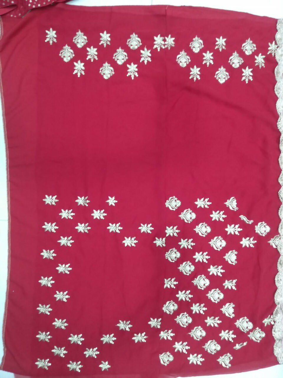 Gajri Red Faux Georgette Lehenga Choli with 5MM Sequin Embroidery