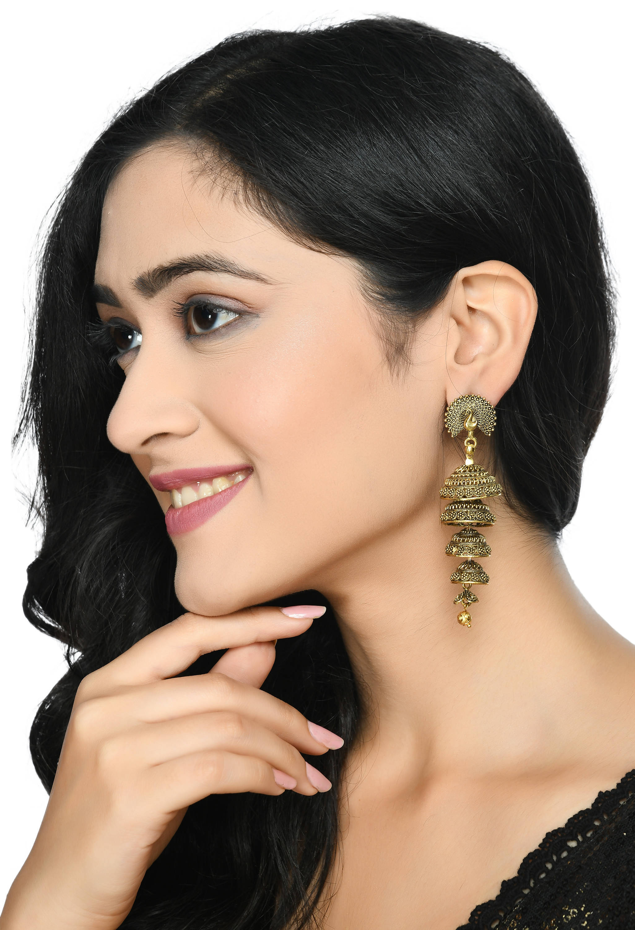 Peacock Design Golden Colour Earrings for Women