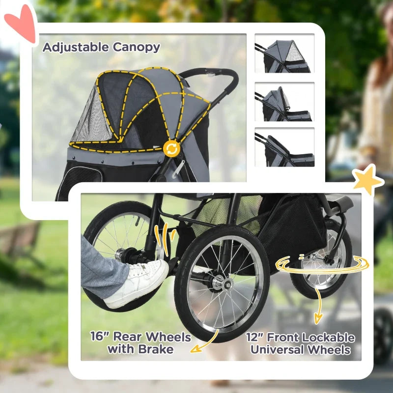 3 Wheels Pet Stroller for Small Dogs and Medium Dogs