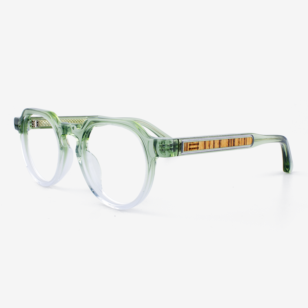 Hobe Vintage-Inspired Acetate & Wood Frame Sunglasses