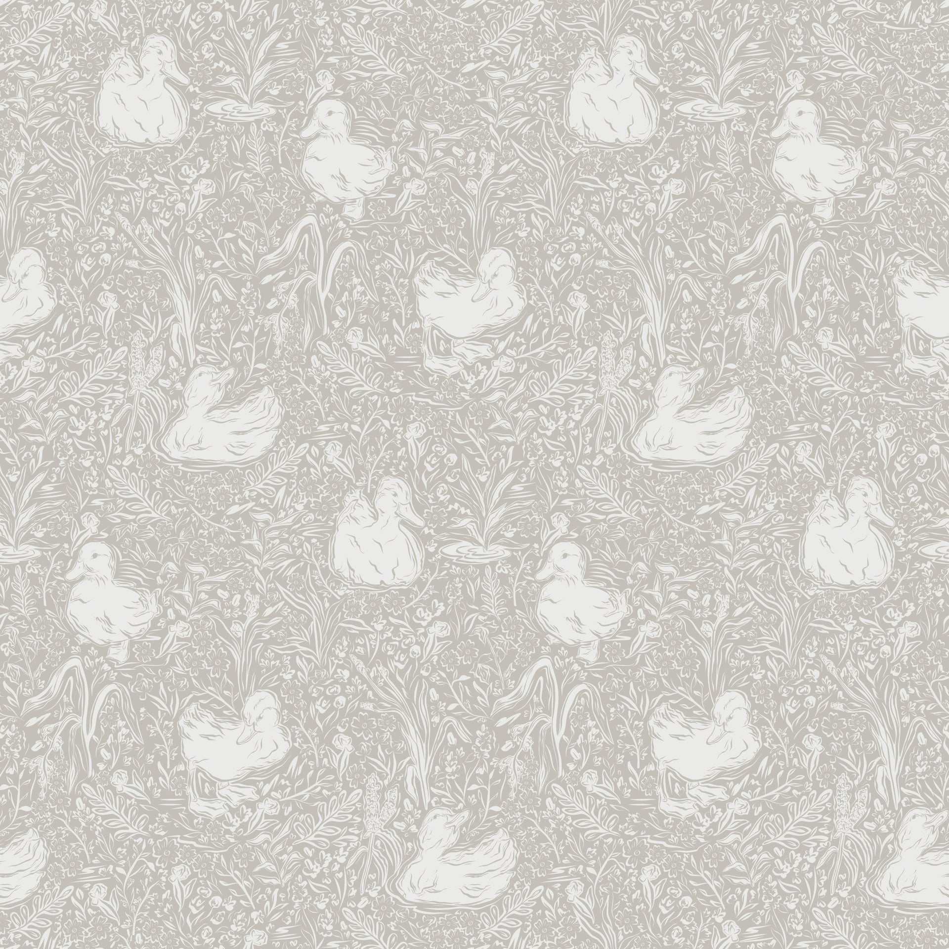 Hollingworth Floral Wallpaper in Pink, White, and Grey