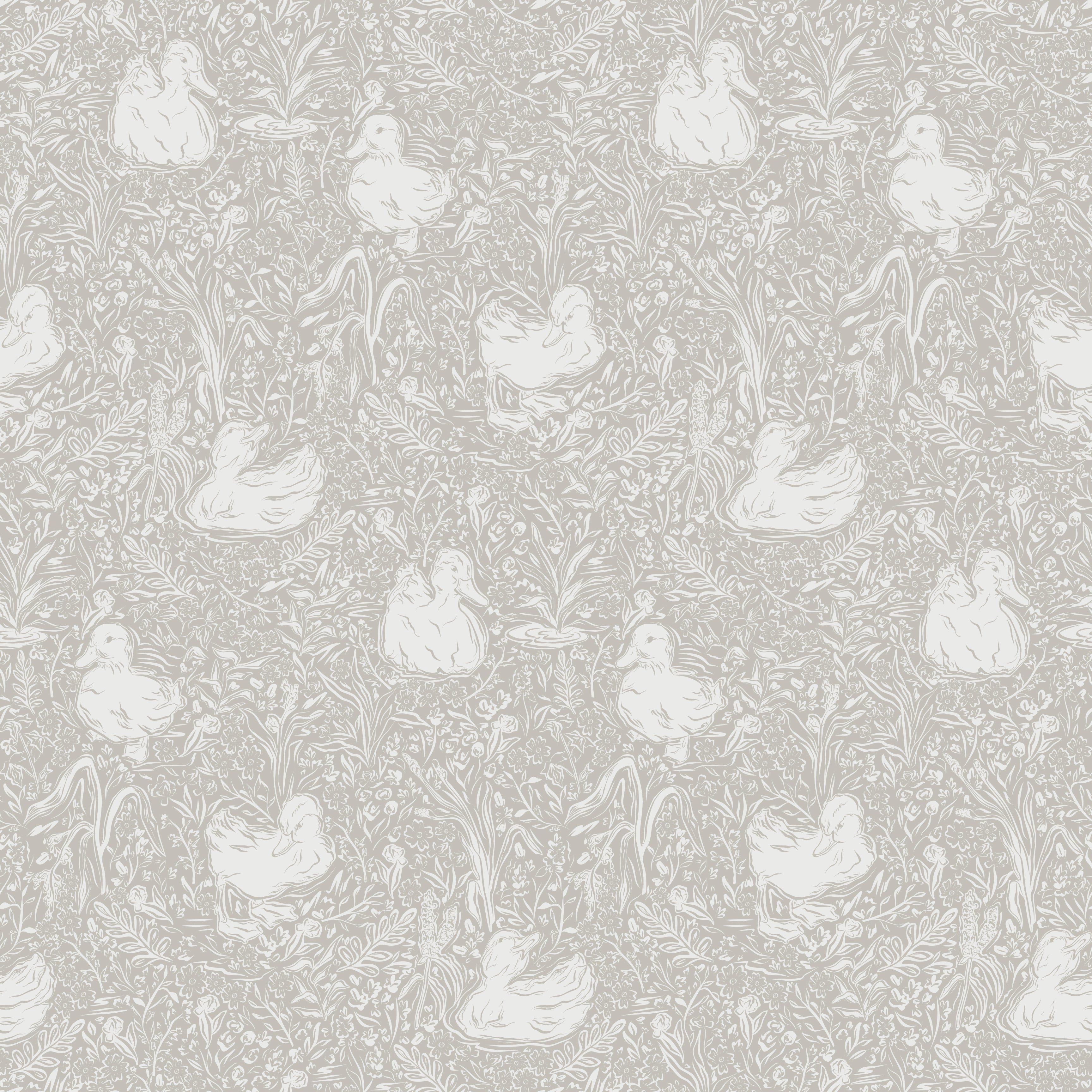 Hollingworth Floral Wallpaper in Pink, White, and Grey
