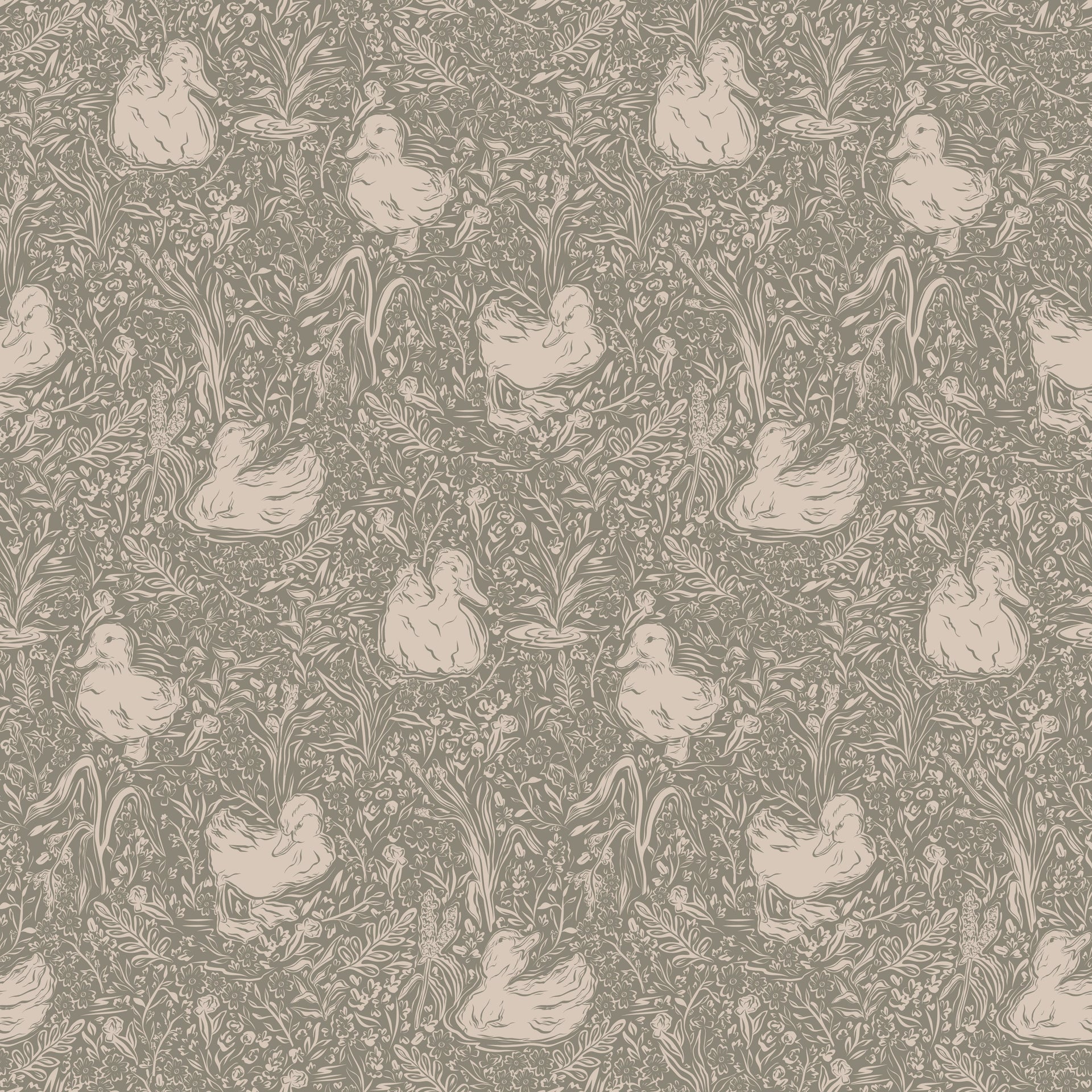 Hollingworth Floral Wallpaper in Pink, White, and Grey