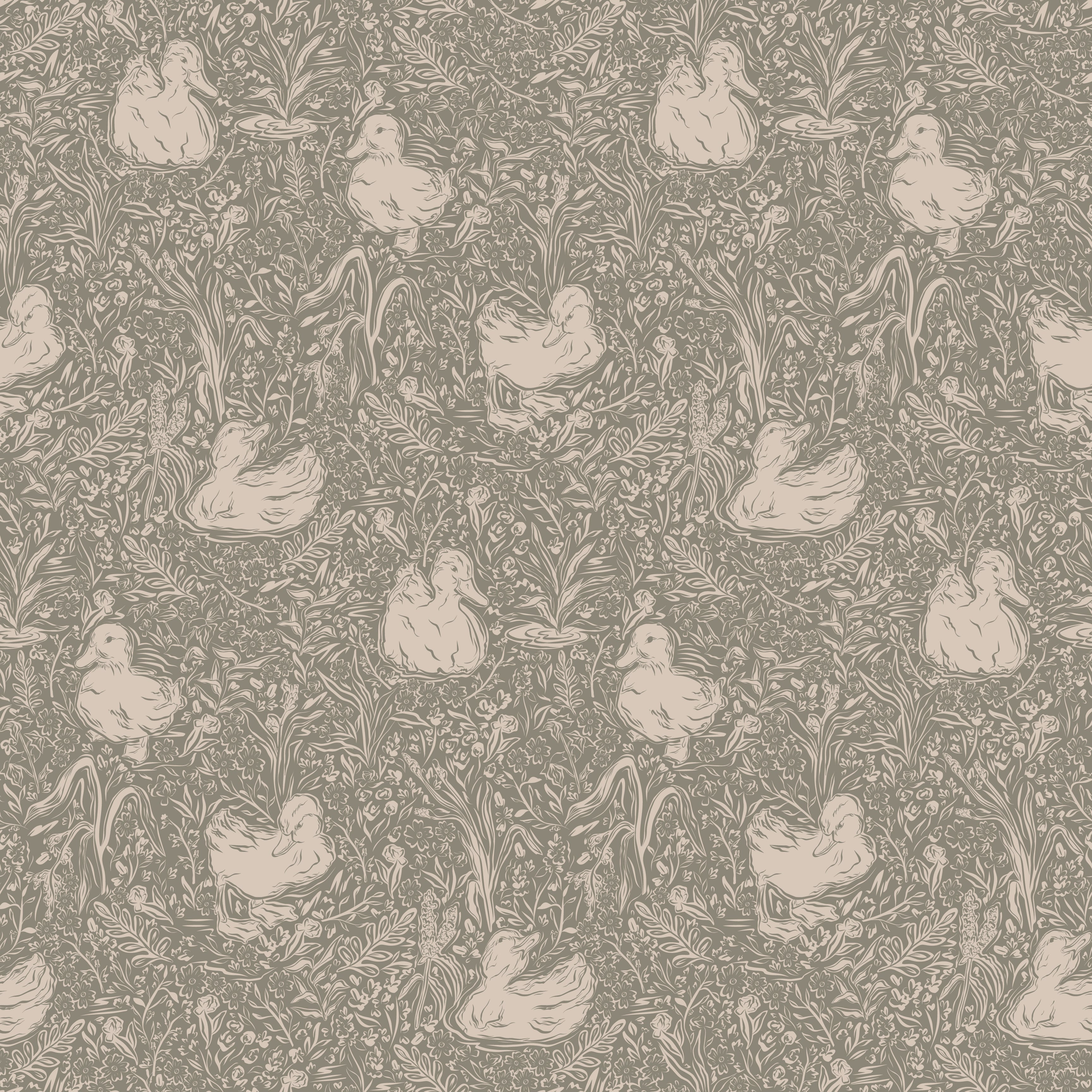 Hollingworth Floral Wallpaper in Pink, White, and Grey