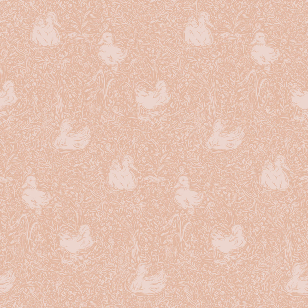 Hollingworth Floral Wallpaper in Pink, White, and Grey