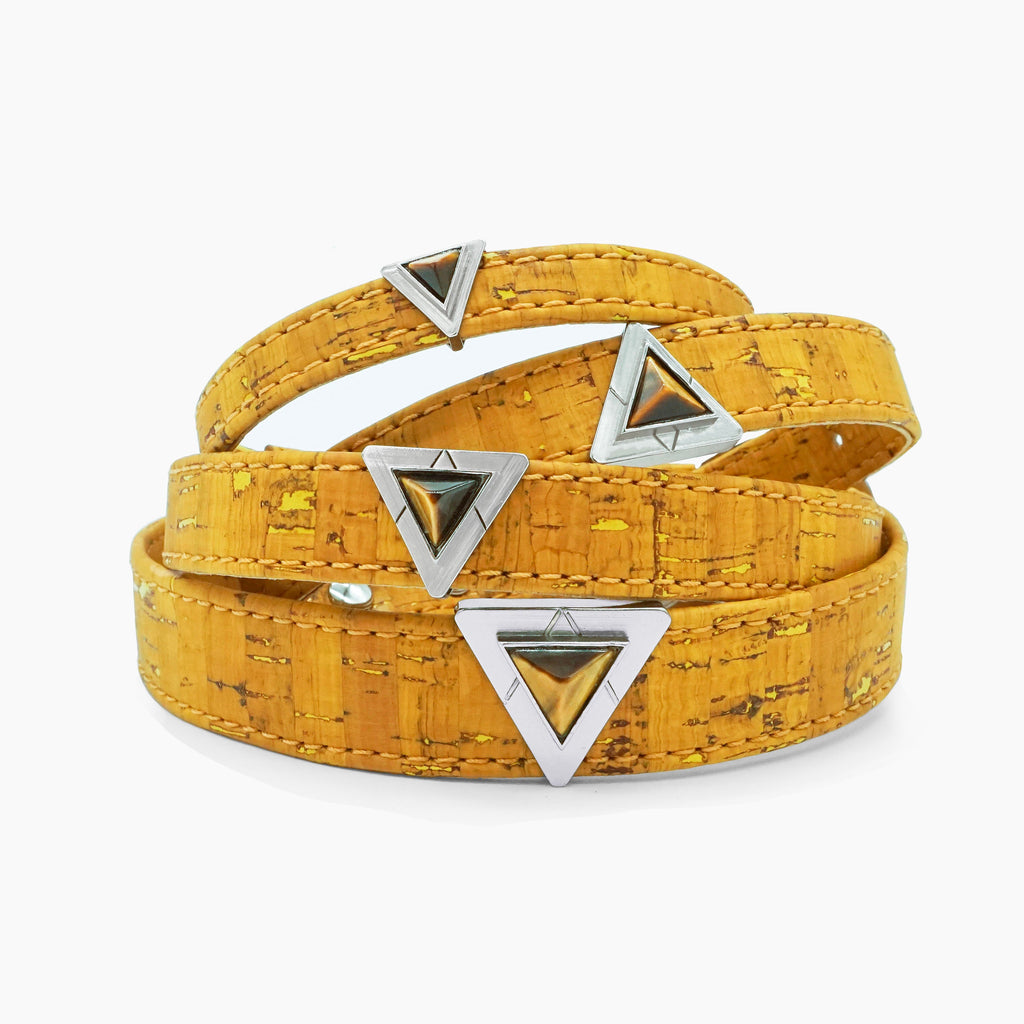 Honey Tiger Cork Leather Collar