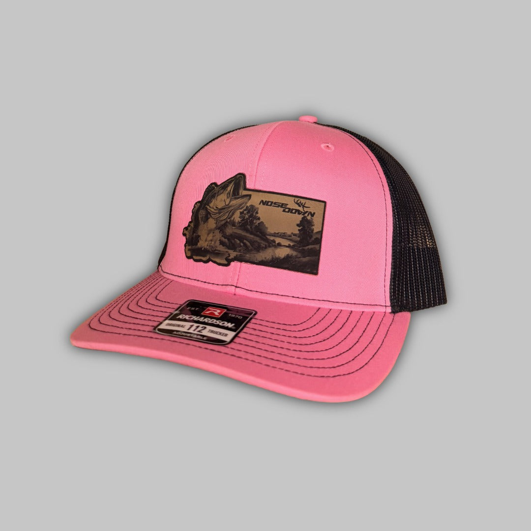 Bass Fishing Trucker Hat Richardson 112 Adjustable Cap